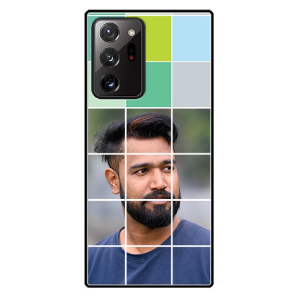 Galaxy Note 20 Ultra Photo Printing on Glass Case  - with white box pattern 