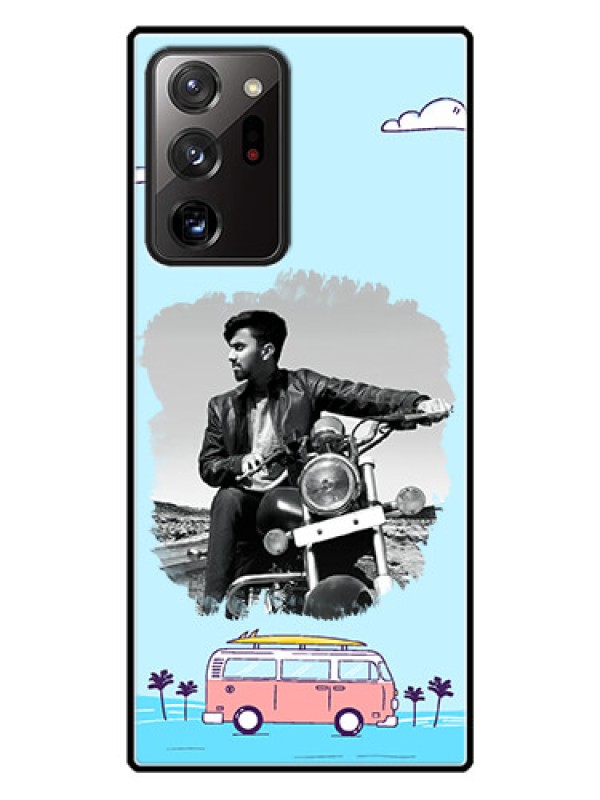 Custom Galaxy Note 20 Ultra Photo Printing on Glass Case  - Travel & Adventure Design