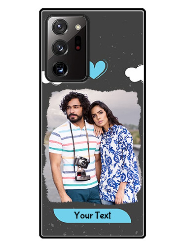 Custom Galaxy Note 20 Ultra Custom Glass Phone Case  - Splashes with love doodles Design