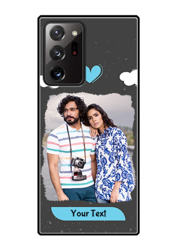Galaxy Note 20 Ultra Custom Glass Phone Case  - Splashes with love doodles Design