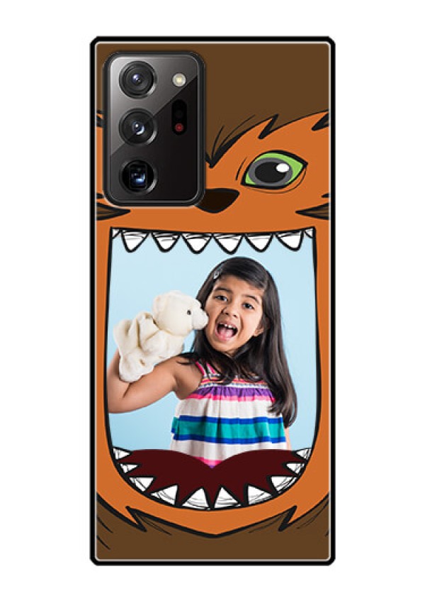 Galaxy Note 20 Ultra Photo Printing on Glass Case  - Owl Monster Back Case Design