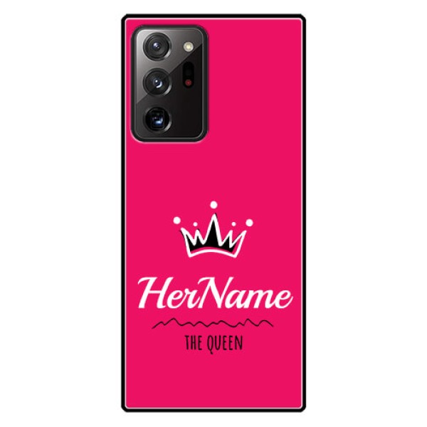 Galaxy Note 20 Ultra Glass Phone Case Queen with Name