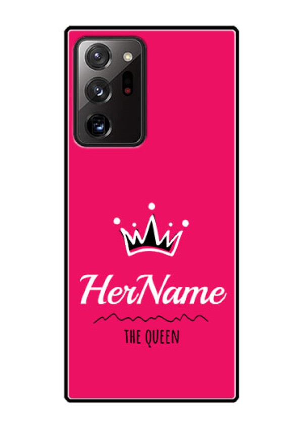 Galaxy Note 20 Ultra Glass Phone Case Queen with Name