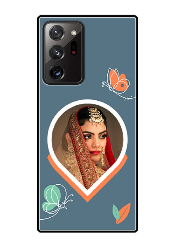 Galaxy Note 20 Ultra Custom Glass Mobile Case - Droplet Butterflies Design