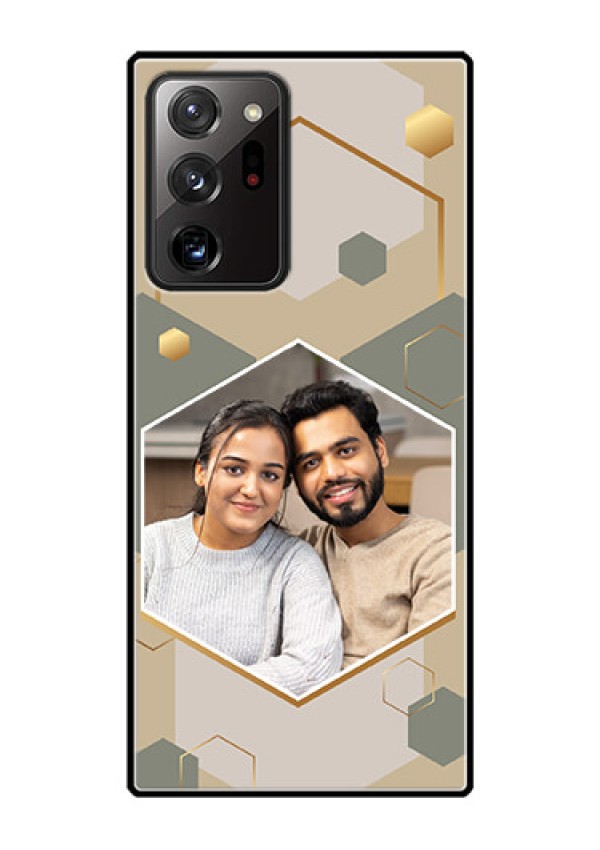 Galaxy Note 20 Ultra Photo Printing on Glass Case - Stylish Hexagon Pattern Design