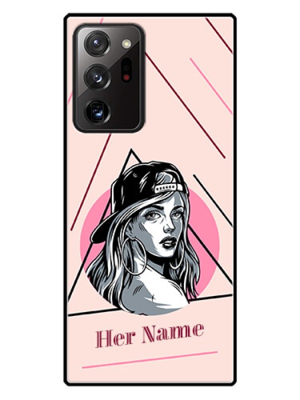 Custom Galaxy Note 20 Ultra Personalized Glass Phone Case - Rockstar Girl Design