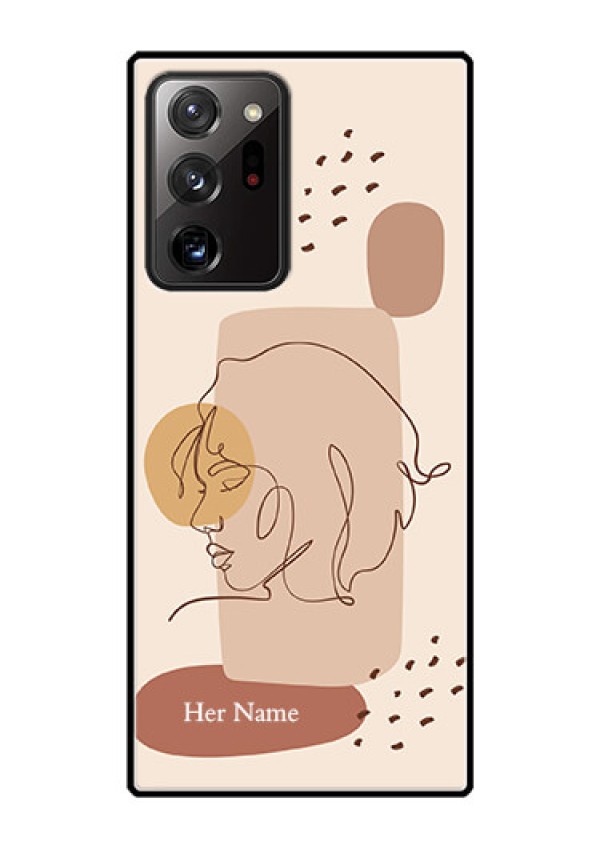 Galaxy Note 20 Ultra Photo Printing on Glass Case - Calm Woman line art Design
