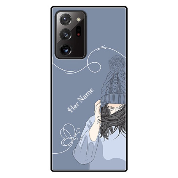 Galaxy Note 20 Ultra Custom Glass Mobile Case - Girl in winter outfit Design Galaxy Note 20 Ultra Custom Glass Mobile Case - Girl in winter outfit Design