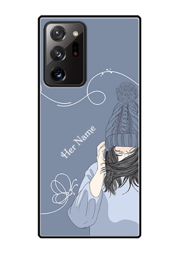 Galaxy Note 20 Ultra Custom Glass Mobile Case - Girl in winter outfit Design