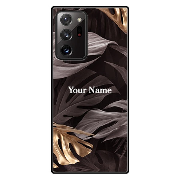 Galaxy Note 20 Ultra Personalised Glass Phone Case - Wild Leaves digital paint Design Galaxy Note 20 Ultra Personalised Glass Phone Case - Wild Leaves digital paint Design