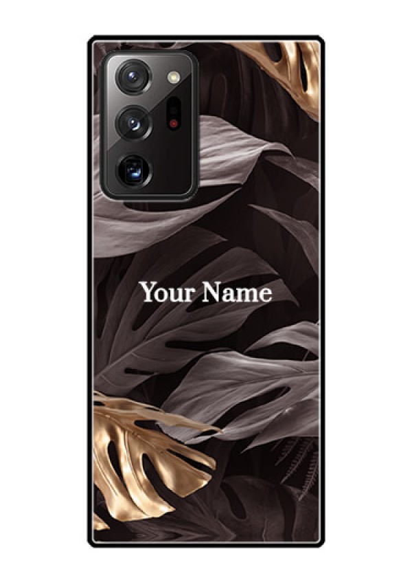 Galaxy Note 20 Ultra Personalised Glass Phone Case - Wild Leaves digital paint Design