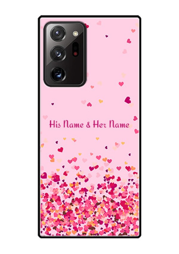 Galaxy Note 20 Ultra Photo Printing on Glass Case - Floating Hearts Design