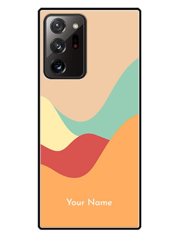 Custom Galaxy Note 20 Ultra Personalized Glass Phone Case - Ocean Waves Multi-colour Design