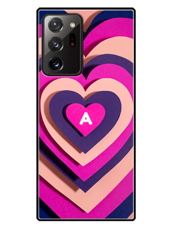 Custom Galaxy Note 20 Ultra Custom Glass Mobile Case - Cute Heart Pattern Design