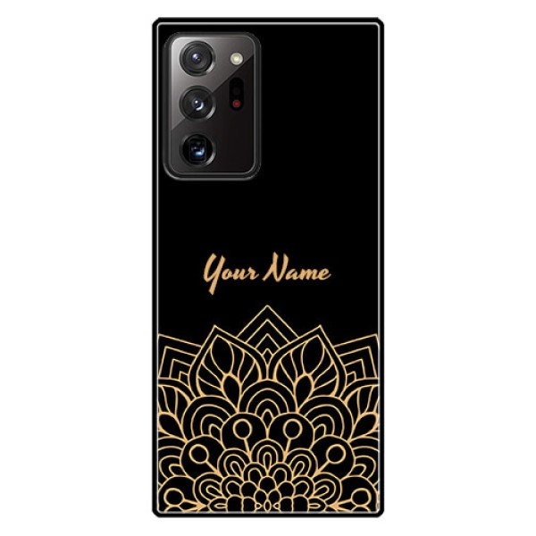 Galaxy Note 20 Ultra Custom Glass Phone Case - Golden mandala Design
