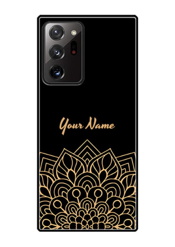 Galaxy Note 20 Ultra Custom Glass Phone Case - Golden mandala Design