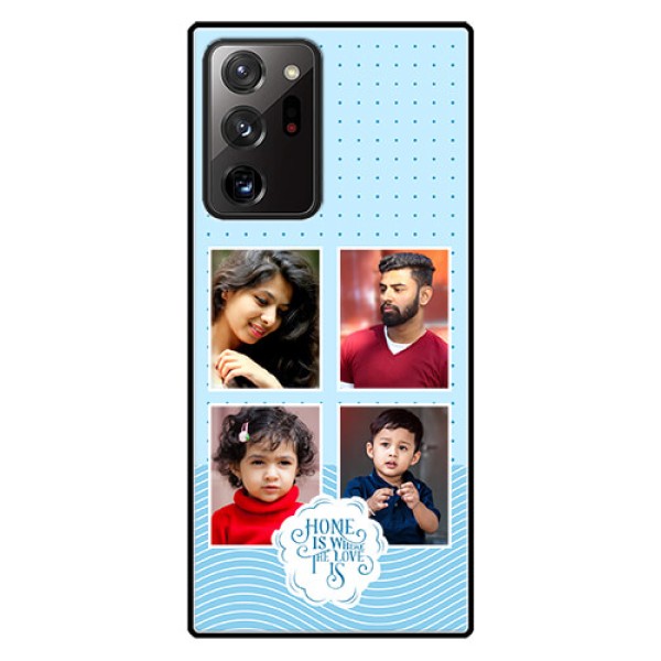 Galaxy Note 20 Ultra Custom Glass Phone Case - Cute love quote with 4 pic upload Design Galaxy Note 20 Ultra Custom Glass Phone Case - Cute love quote with 4 pic upload Design