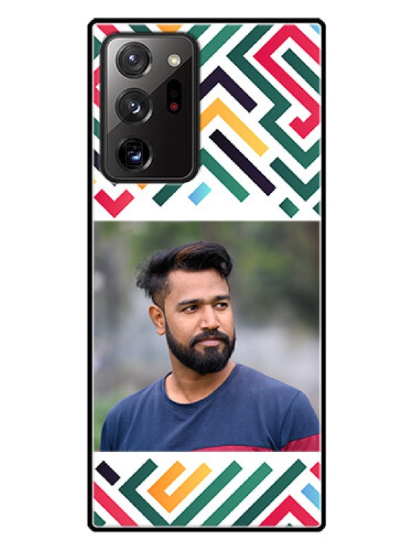 Custom Galaxy Note 20 Ultra Personalized Glass Phone Case - Colorful Maze Pattern Design