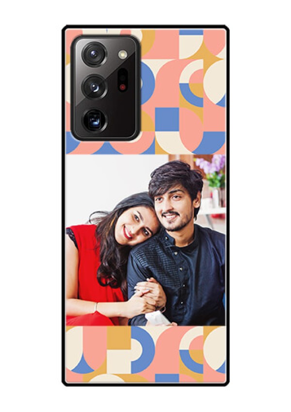 Galaxy Note 20 Ultra Photo Printing on Glass Case - Semi-circle Maze Pattern Design