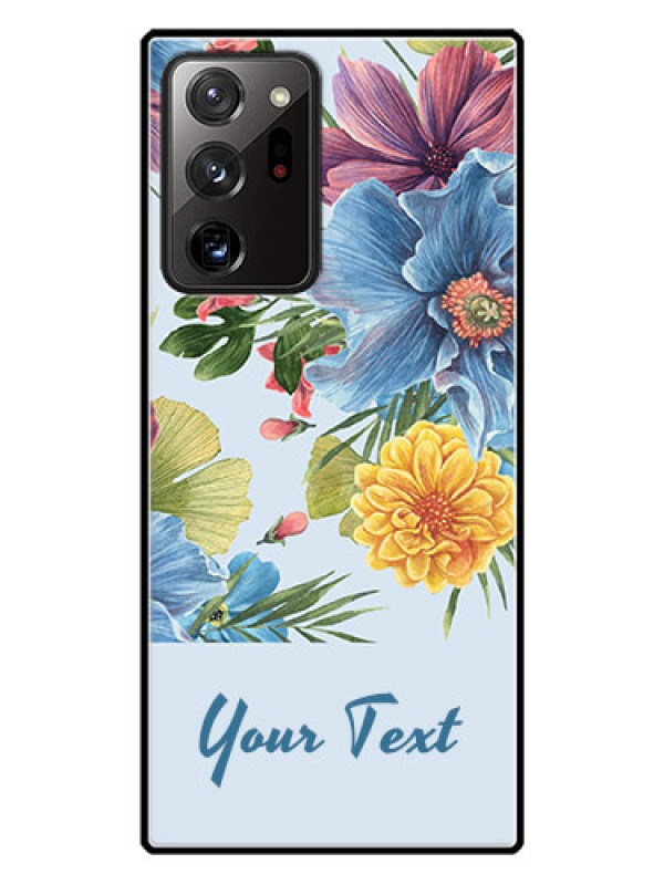 Custom Galaxy Note 20 Ultra Custom Glass Mobile Case - Stunning Watercolored Flowers Painting Design