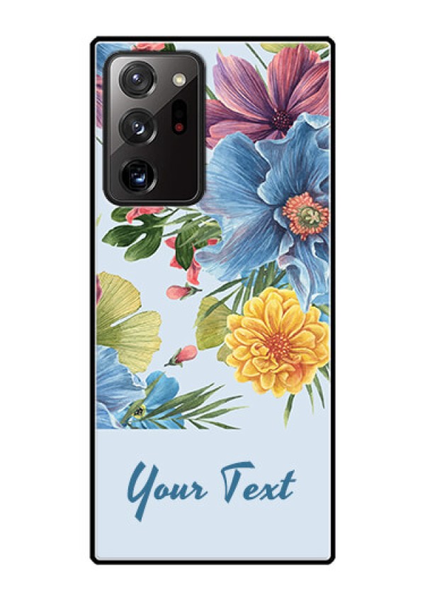 Galaxy Note 20 Ultra Custom Glass Mobile Case - Stunning Watercolored Flowers Painting Design