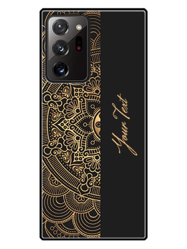 Custom Galaxy Note 20 Ultra Photo Printing on Glass Case - Mandala art with custom text Design