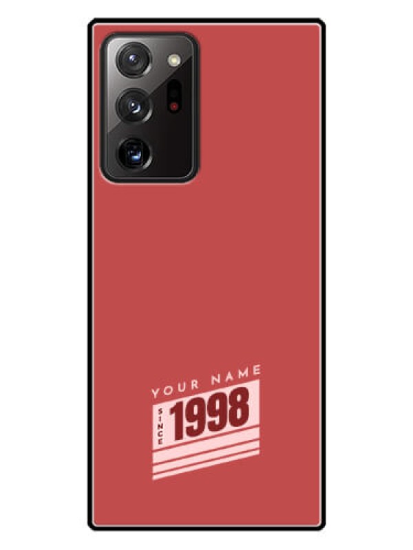 Custom Galaxy Note 20 Ultra Custom Glass Phone Case - Red custom year of birth Design
