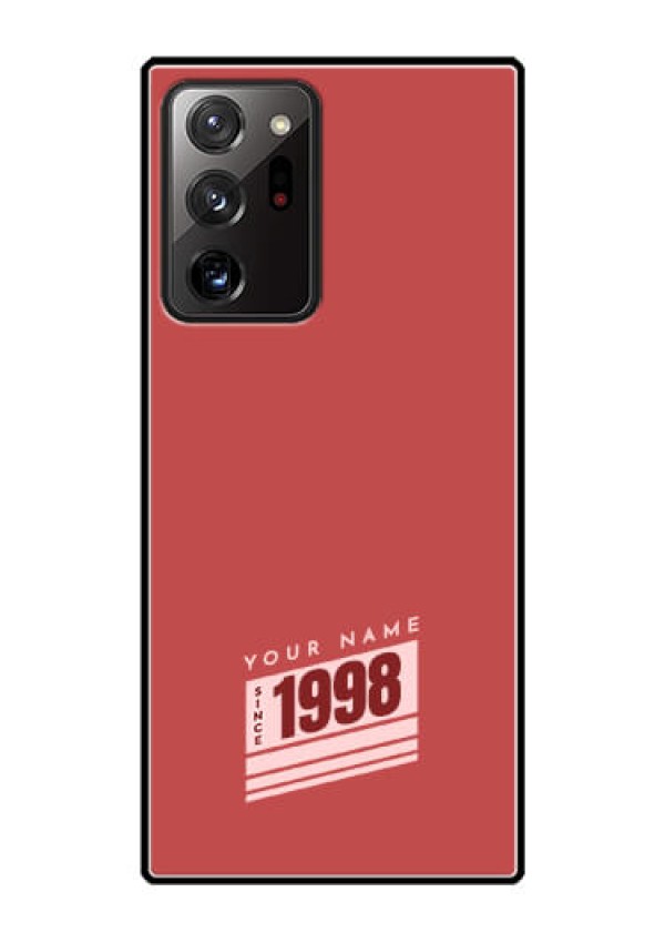 Galaxy Note 20 Ultra Custom Glass Phone Case - Red custom year of birth Design