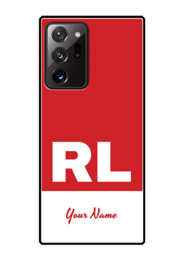 Galaxy Note 20 Ultra Personalized Glass Phone Case - dual tone custom text Design