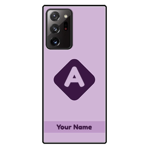 Galaxy Note 20 Ultra Custom Glass Mobile Case - Custom Letter in curved badge Design