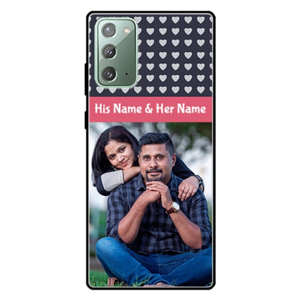 Galaxy Note 20 Custom Glass Mobile Case - Love Symbols Design Galaxy Note 20 Custom Glass Mobile Case - Love Symbols Design