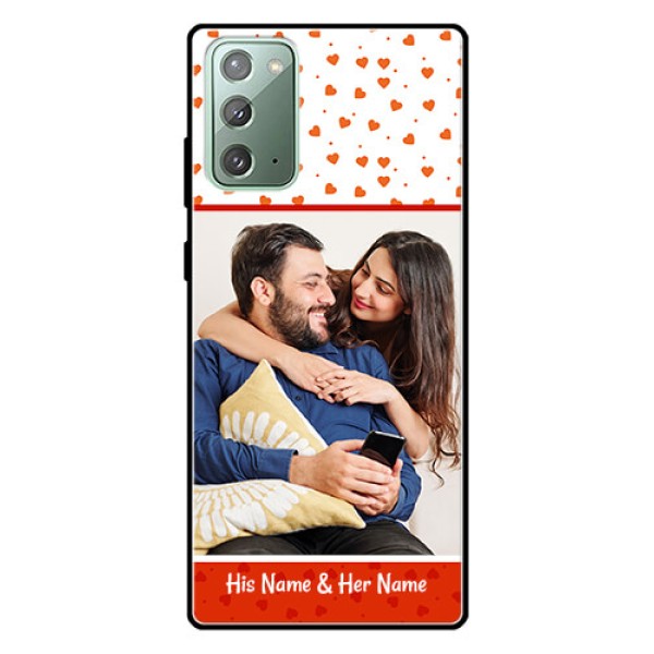 Galaxy Note 20 Custom Glass Phone Case  - Orange Love Symbol Design