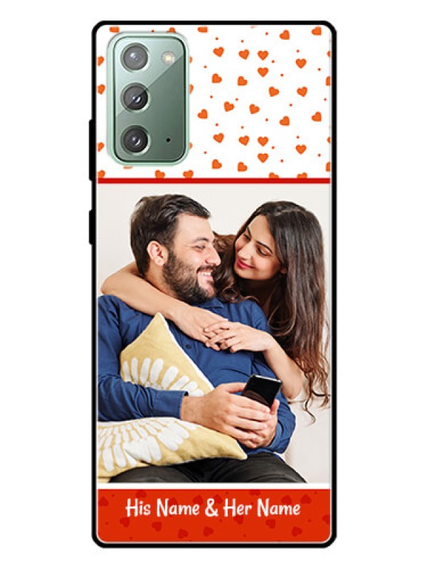Custom Galaxy Note 20 Custom Glass Phone Case  - Orange Love Symbol Design
