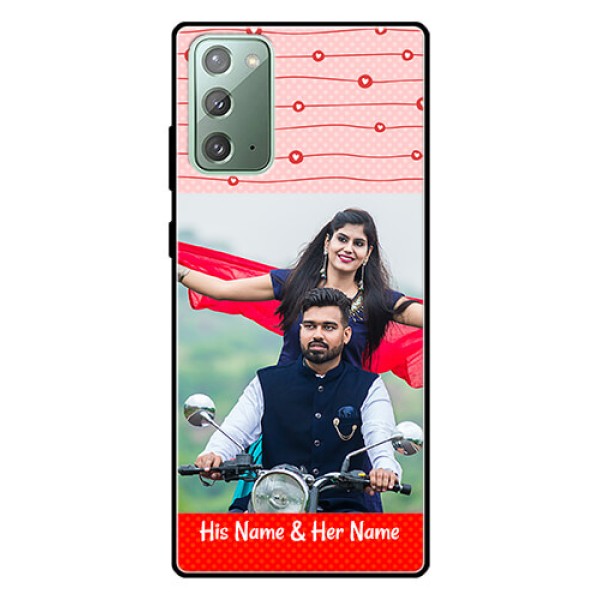 Galaxy Note 20 Personalized Glass Phone Case  - Red Pattern Case Design