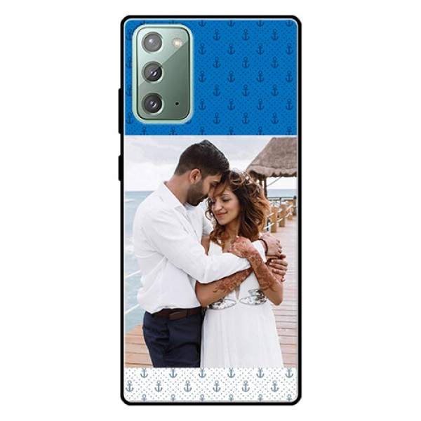 Galaxy Note 20 Photo Printing on Glass Case - Blue Anchors Design Galaxy Note 20 Photo Printing on Glass Case - Blue Anchors Design