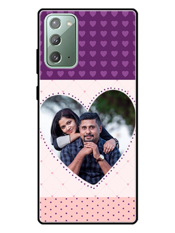 Custom Galaxy Note 20 Custom Glass Phone Case  - Violet Love Dots Design