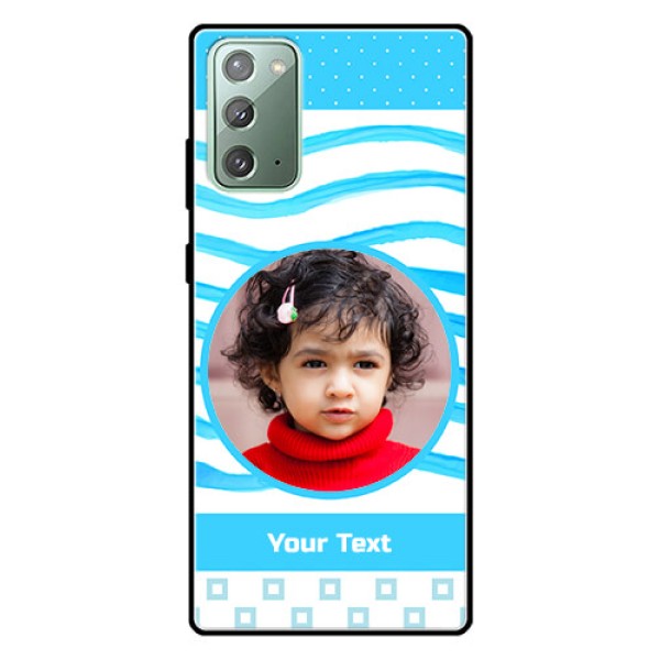 Galaxy Note 20 Custom Glass Phone Case  - Simple Blue Case Design