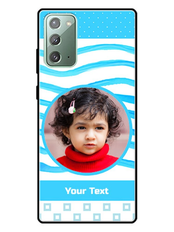 Custom Galaxy Note 20 Custom Glass Phone Case  - Simple Blue Case Design