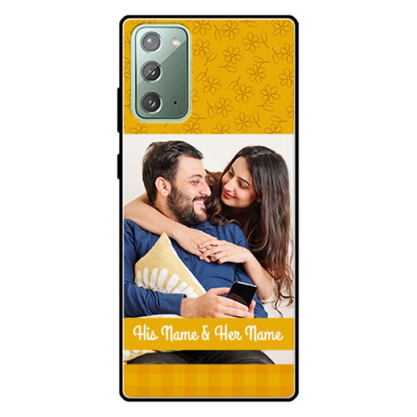 Galaxy Note 20 Custom Glass Mobile Case - Yellow Floral Design Galaxy Note 20 Custom Glass Mobile Case - Yellow Floral Design