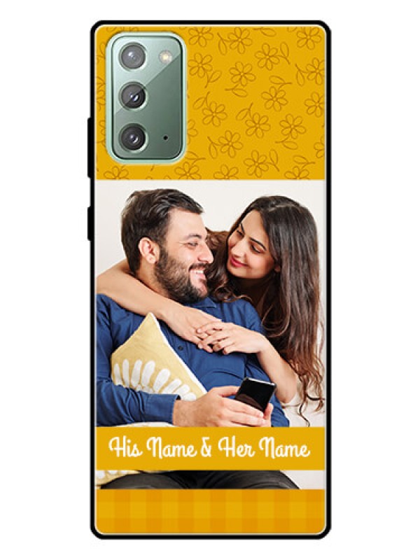 Custom Galaxy Note 20 Custom Glass Mobile Case  - Yellow Floral Design