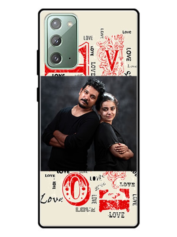 Custom Galaxy Note 20 Photo Printing on Glass Case  - Trendy Love Design Case