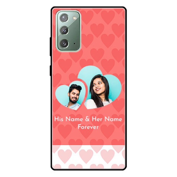 Galaxy Note 20 Personalized Glass Phone Case  - Couple Pic Upload Design