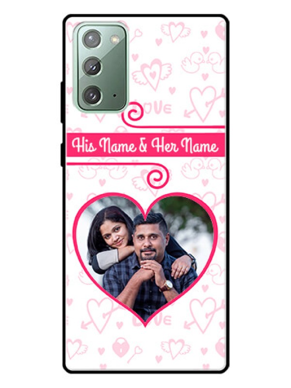Custom Galaxy Note 20 Personalized Glass Phone Case  - Heart Shape Love Design