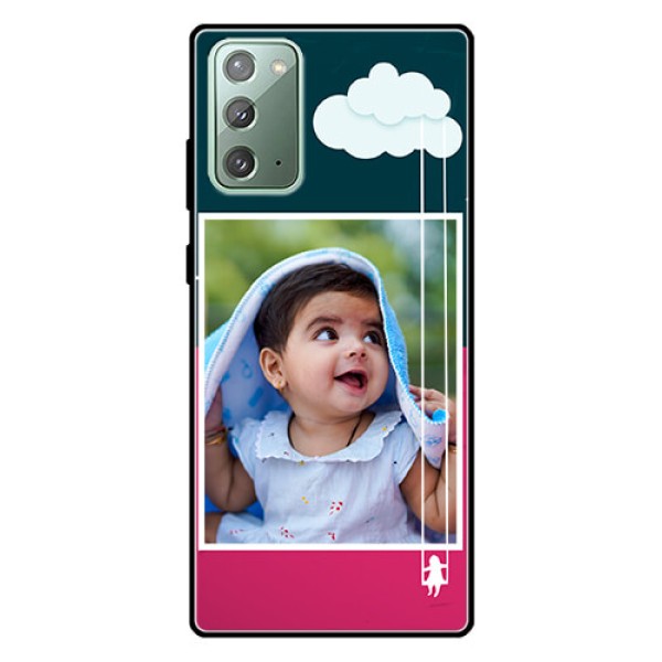Galaxy Note 20 Custom Glass Phone Case  - Cute Girl with Cloud Design