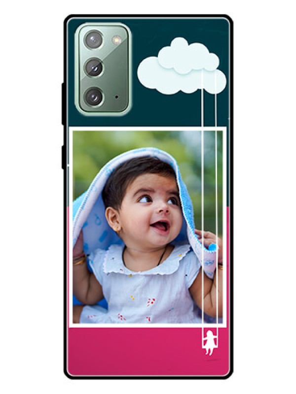 Custom Galaxy Note 20 Custom Glass Phone Case  - Cute Girl with Cloud Design