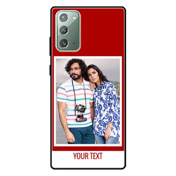 Galaxy Note 20 Personalized Glass Phone Case - Simple Red Color Design Galaxy Note 20 Personalized Glass Phone Case - Simple Red Color Design