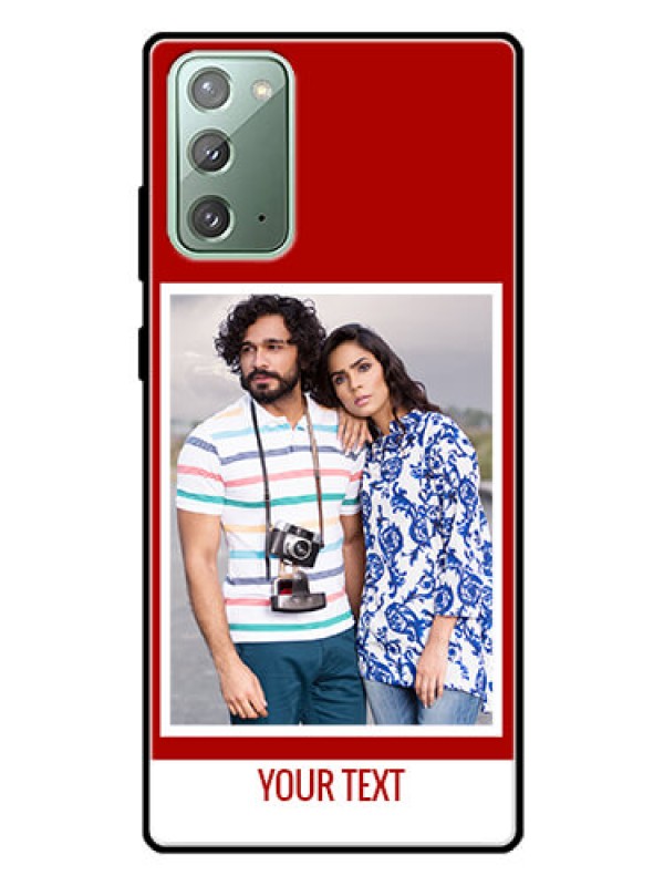 Custom Galaxy Note 20 Personalized Glass Phone Case  - Simple Red Color Design