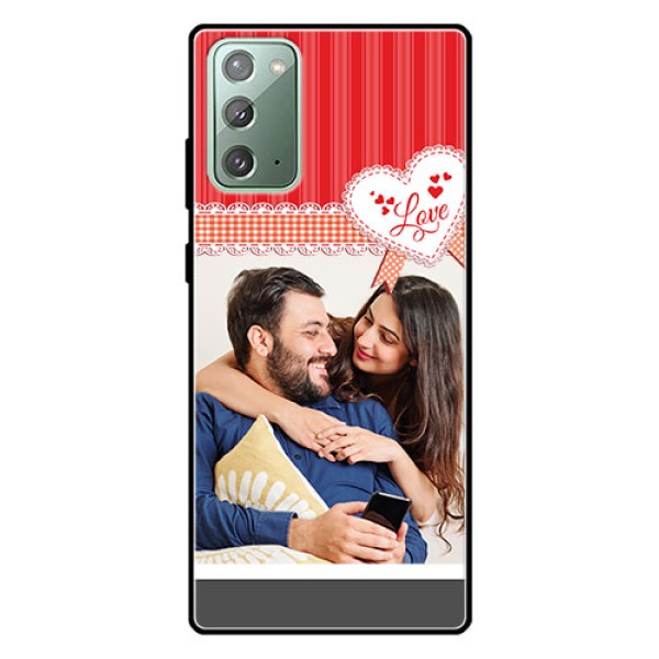 Galaxy Note 20 Custom Glass Mobile Case  - Red Love Pattern Design