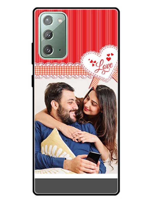 Custom Galaxy Note 20 Custom Glass Mobile Case  - Red Love Pattern Design