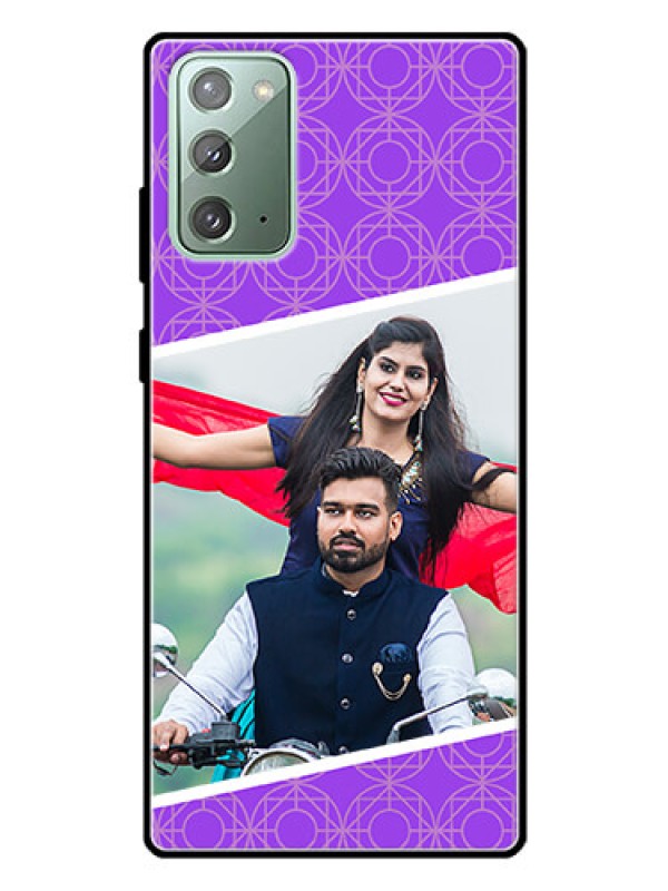 Custom Galaxy Note 20 Custom Glass Phone Case  - Violet Pattern Design